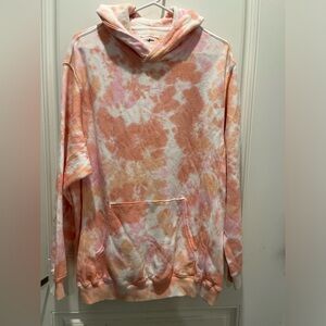 Oversized orange tie dye hoodie